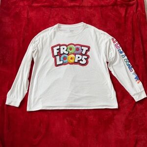 Justice x Kellogg’s Froot Loops Long Sleeve Graphic Tee – White – Size XXL